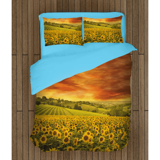 3D povlečení s přikrývkou - Sunflower Field