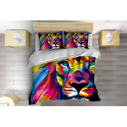 Povlečení s přikrývkou - Colorful Lion