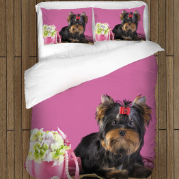 Povlečení s přikrývkou - Yorkshiere Terrier Pink