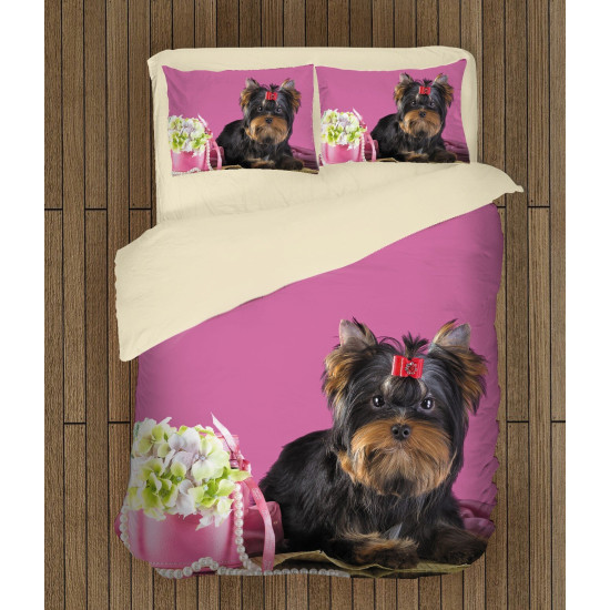 Povlečení s přikrývkou - Yorkshiere Terrier Pink