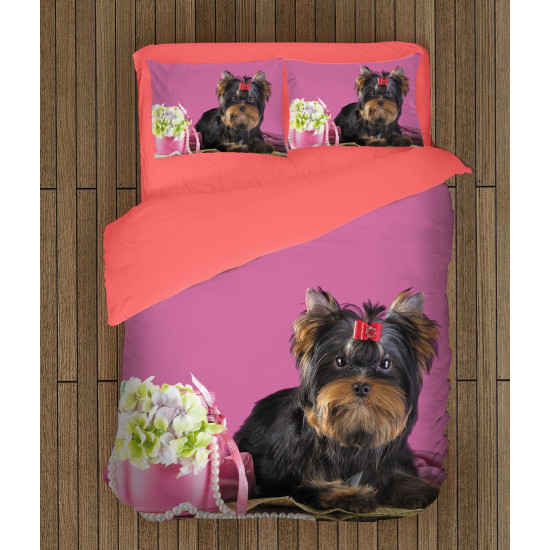 Povlečení s přikrývkou - Yorkshiere Terrier Pink