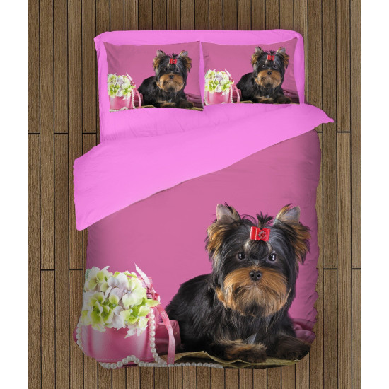 Povlečení s přikrývkou - Yorkshiere Terrier Pink