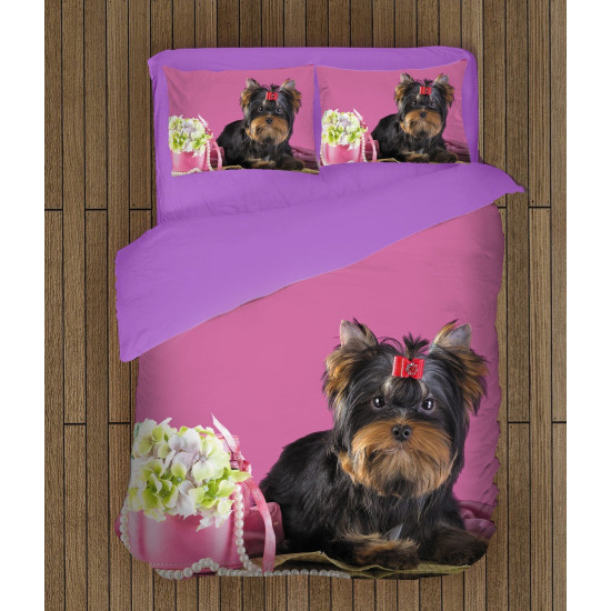 Povlečení s přikrývkou - Yorkshiere Terrier Pink