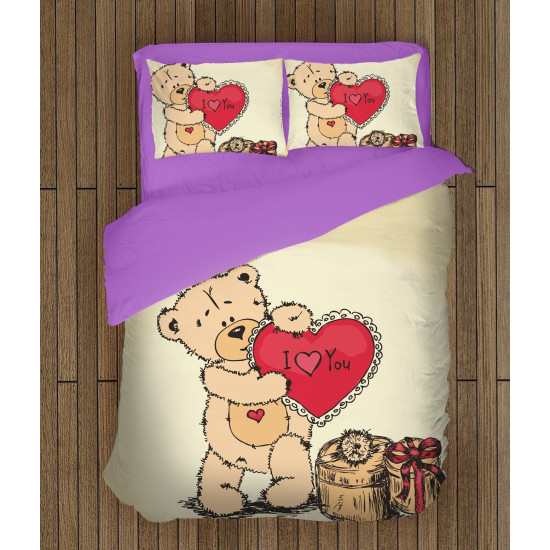 Povlečení s přikrývkou - Teddy Bear in Love