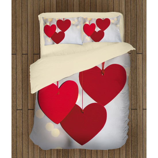 Povlečení s přikrývkou - Hanging Hearts