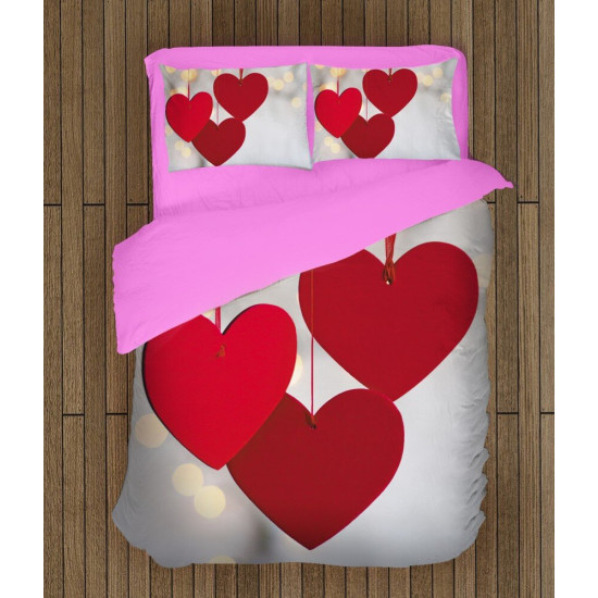 Povlečení s přikrývkou - Hanging Hearts