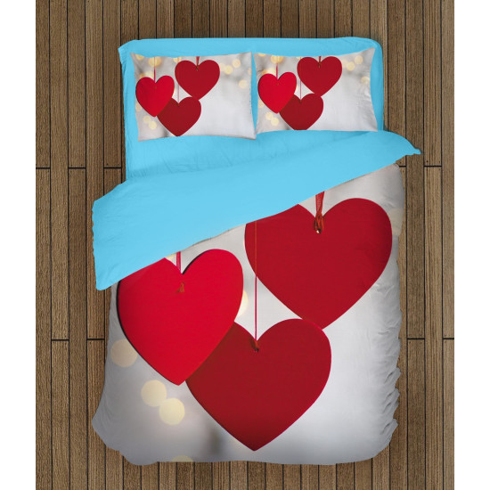 Povlečení s přikrývkou - Hanging Hearts