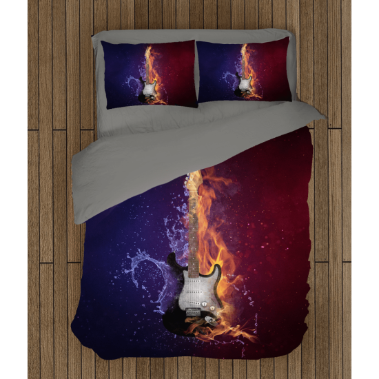 3D povlečení s přikrývkou - Guitar Fire Ice