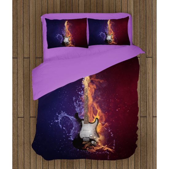 3D povlečení s přikrývkou - Guitar Fire Ice