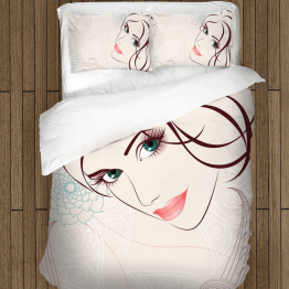 3D ložní soupravy s přikrývkou - Beautiful Face