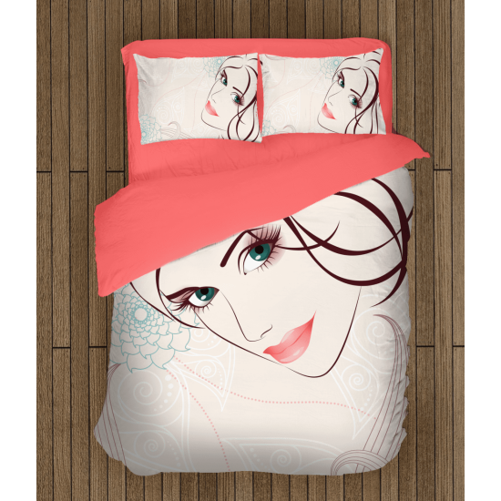 3D ložní soupravy s přikrývkou - Beautiful Face