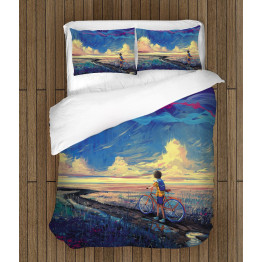 Povlečení s přikrývkou - Fantasy Bicycle Art