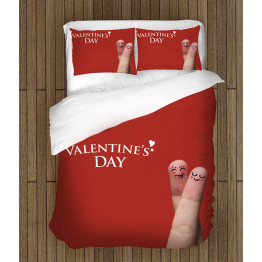 Povlečení s přikrývkou - Happy Valentine Day Couple