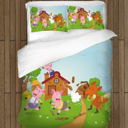 3D povlečení s přikrývkou - Three Little Pigs