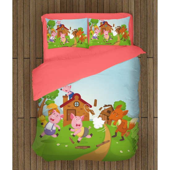 3D povlečení s přikrývkou - Three Little Pigs