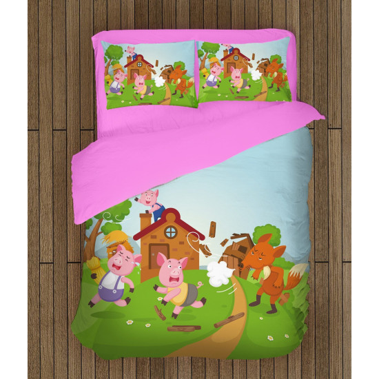 3D povlečení s přikrývkou - Three Little Pigs