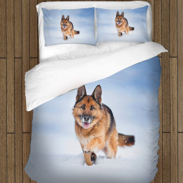 Povlečení s přikrývkou - Snow German Shepherd