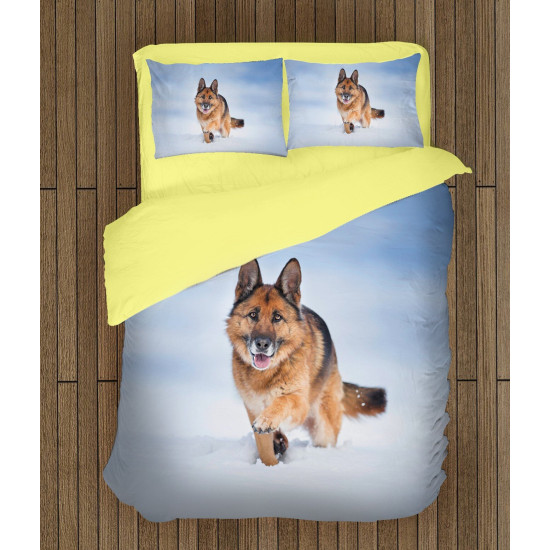 Povlečení s přikrývkou - Snow German Shepherd