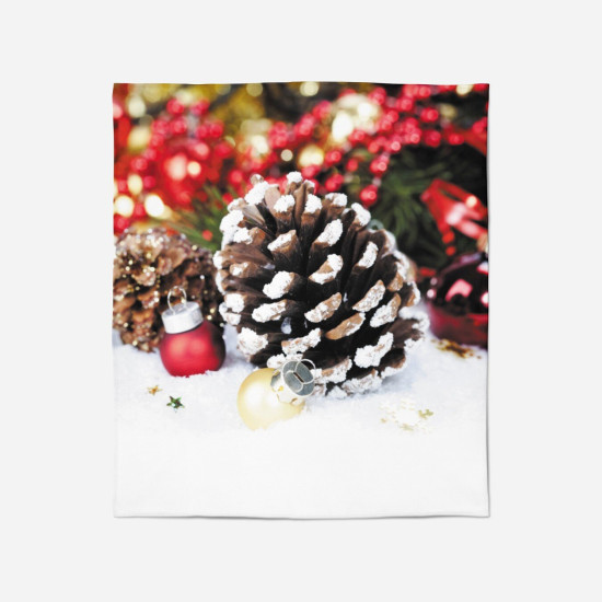 Fleecová Vánoční deka - Christmas Fir Cones