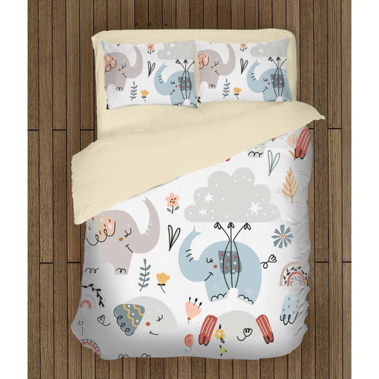 Dětské povlečení s přikrývkou - Elephants