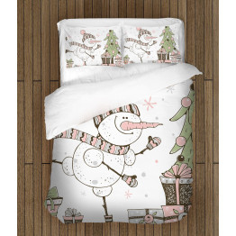 Ložní soupravy s přikrývkou - Snowman Painting