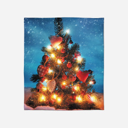 Teplá Vánoční deka - Shiny Christmas Tree