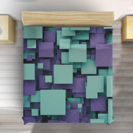 Přehoz přes postel 3D - Squares cubes