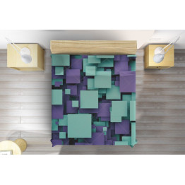 Přehoz přes postel 3D - Squares cubes