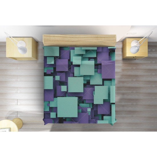 Přehoz přes postel 3D - Squares cubes