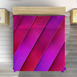 Růžový přehoz na postel - Striple lines pink