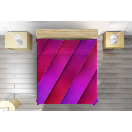 Růžový přehoz na postel - Striple lines pink