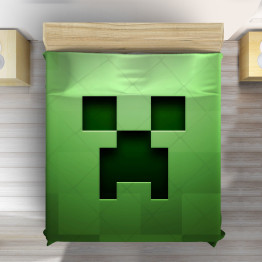 Přehoz na postel zelený - Minecraft Green