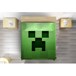 Přehoz na postel zelený - Minecraft Green