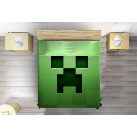 Přehoz na postel zelený - Minecraft Green
