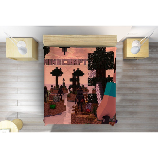 Luxusní přehoz na postel 3D - Minecraft 2