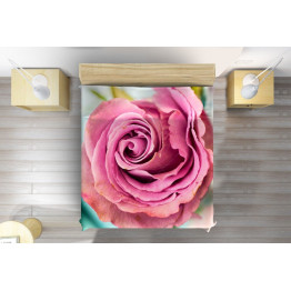 Růžový přehoz na postel 3D - Beautiful rose