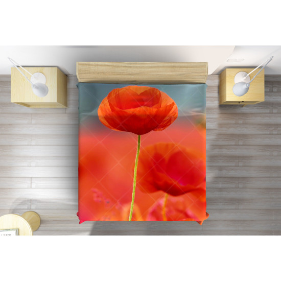 Luxusní přehoz na postel máky - Poppies