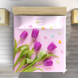 Luxusní přehoz na postel - Violet tulips