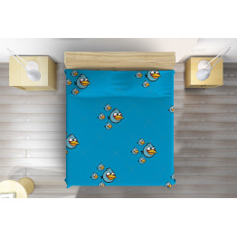 Modrý přehoz na postel - Angry Birds Blue