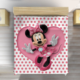 Růžový přehoz na postel - Minnie Mouse