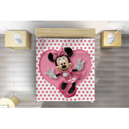 Růžový přehoz na postel - Minnie Mouse