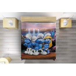 Luxusní přehoz na postel - Smurfs