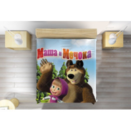 Luxusní přehoz na postel - Masha and the Bear