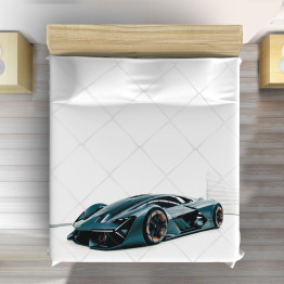 Luxusní přehoz na postel - Lamborghini White Background