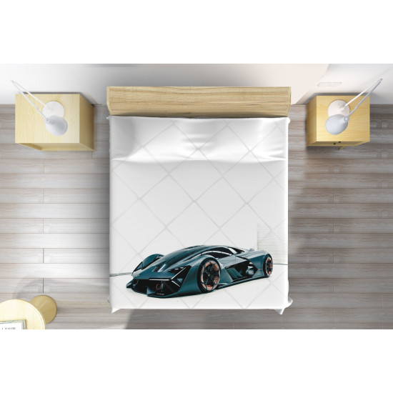 Luxusní přehoz na postel - Lamborghini White Background