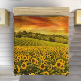Luxusní přehoz na postel - Sunflower Field