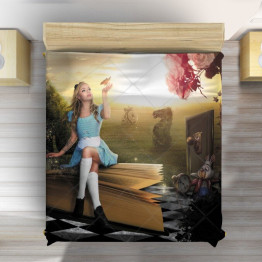 Dětský přehoz na postel - Alice in Wonderland Book
