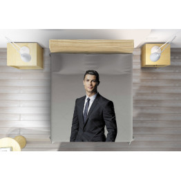 Fotbalové přehoz na postel - Cristiano Ronaldo Gray