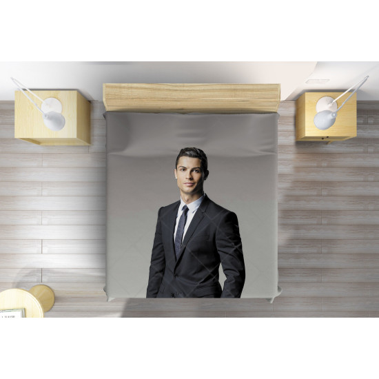 Fotbalové přehoz na postel - Cristiano Ronaldo Gray