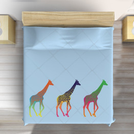 Luxusní přehoz na postel - Solorful Giraffes